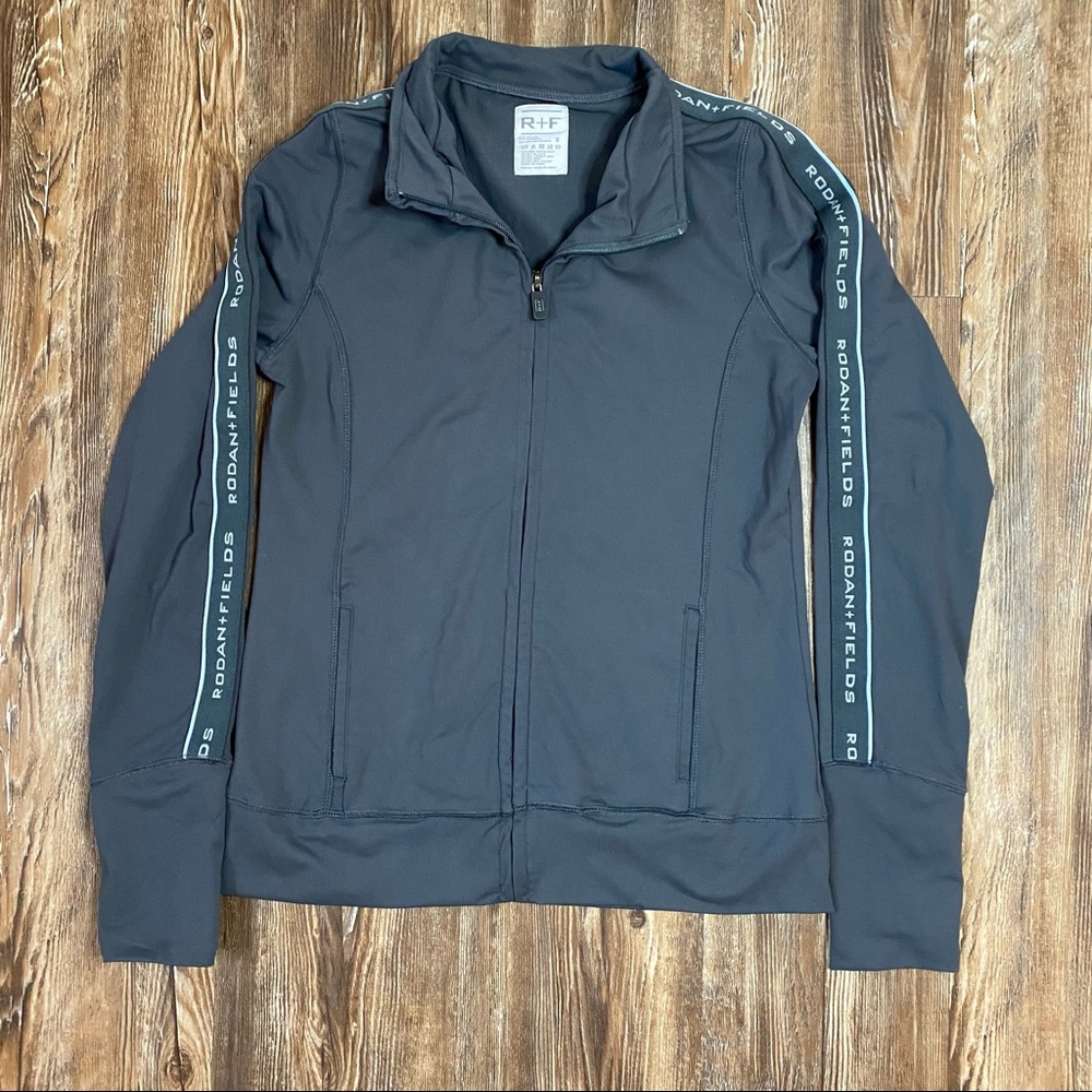 Rodan + Fields Women’s Full Zip Athletic Running Jacket Grey Nylon Spandex Small